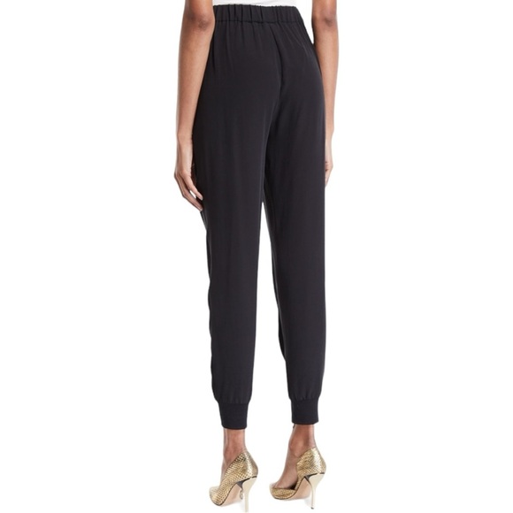 Eileen Fisher Silk Crepe Pull-On Jogger Pants w/ Ankle-Zip Size M - Picture 2 of 13